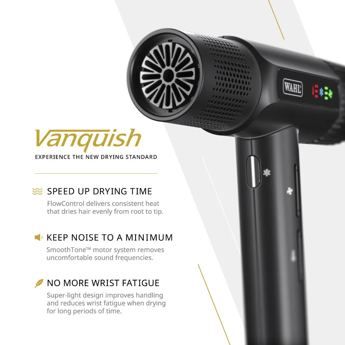Wahl Professional Vanquish Hair Dryer - Black - 4321-0370 - 1600 WATTAGE - Image 4